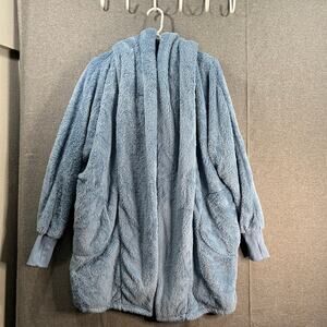 BumbleBella Wellsoft Lite Plush Hooded Lounger Faded Denim Size M/L